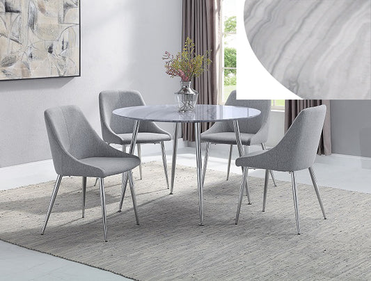Modern Dining Set Gray and Chrome