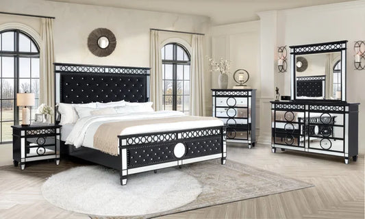 Mirrored 4PC or 5PC Bedroom Set - Queen, King