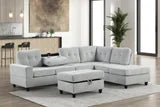Heights Reversible Sectional and Storage Ottoman Set (Sold as Set Only)Gray / Silver
