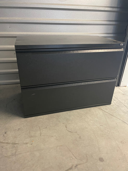 2 Drawer Filing Cabinet Black