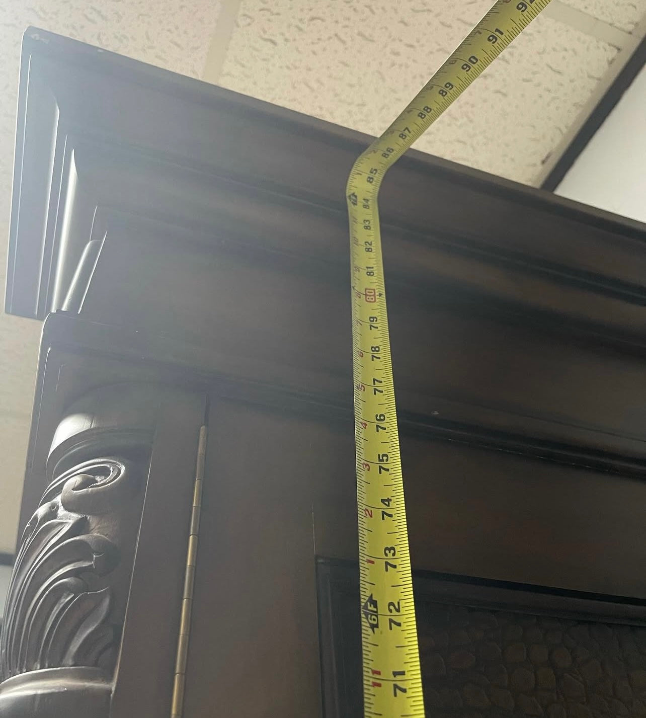 Pre Owned Beautiful Armoire / Entertainment Cabinet with Embossed Leather