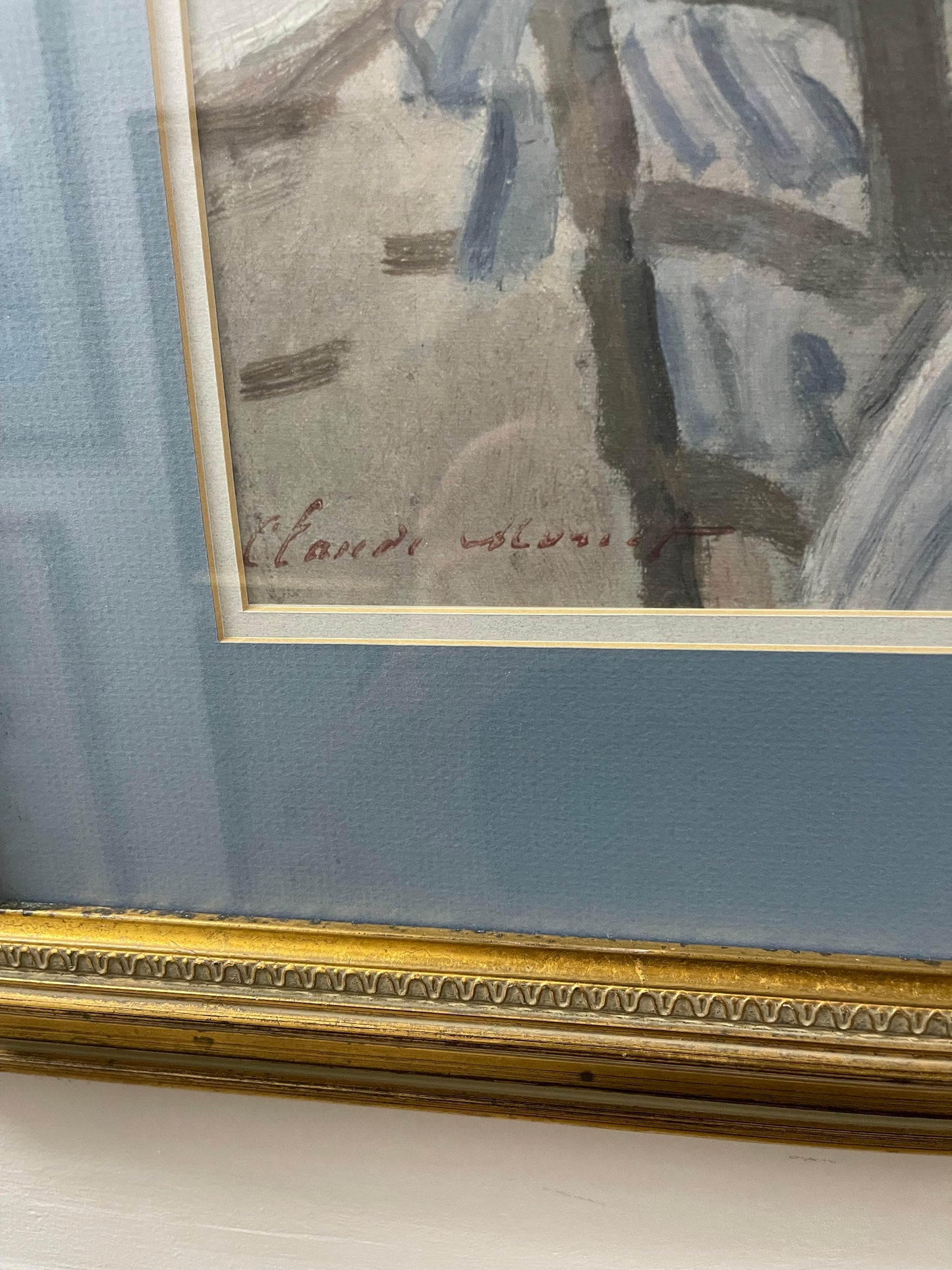 The Beach at Trouville By Claude Monet Framed and Matted