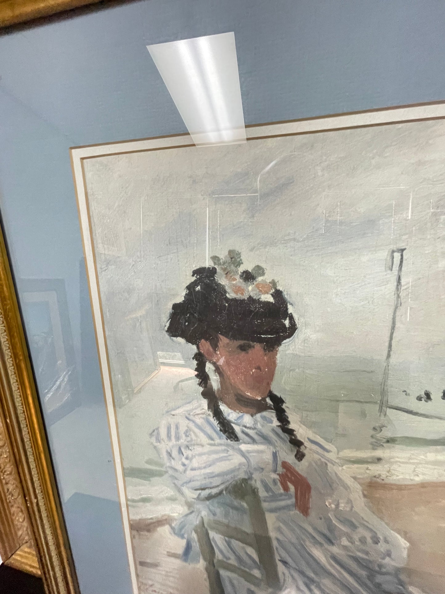 The Beach at Trouville By Claude Monet Framed and Matted