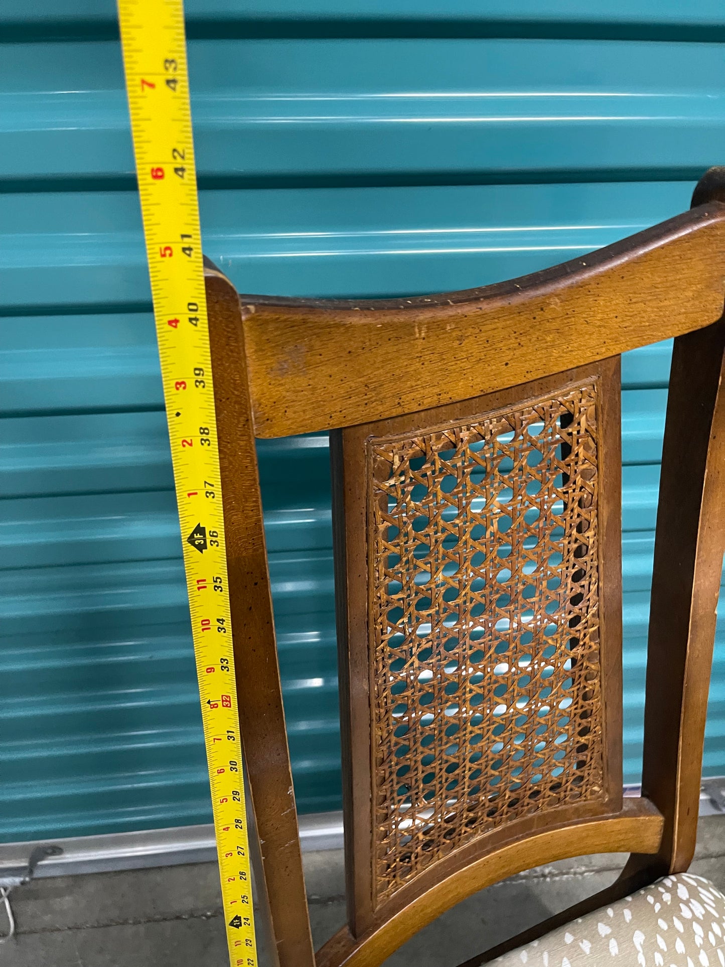 1960s Mid Century Modern Cane Back Dining Chairs - Set of 2