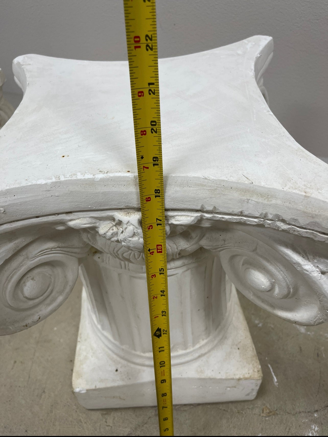 Vintage Neoclassical - Style Column Plaster Pedestal / Side Table Base