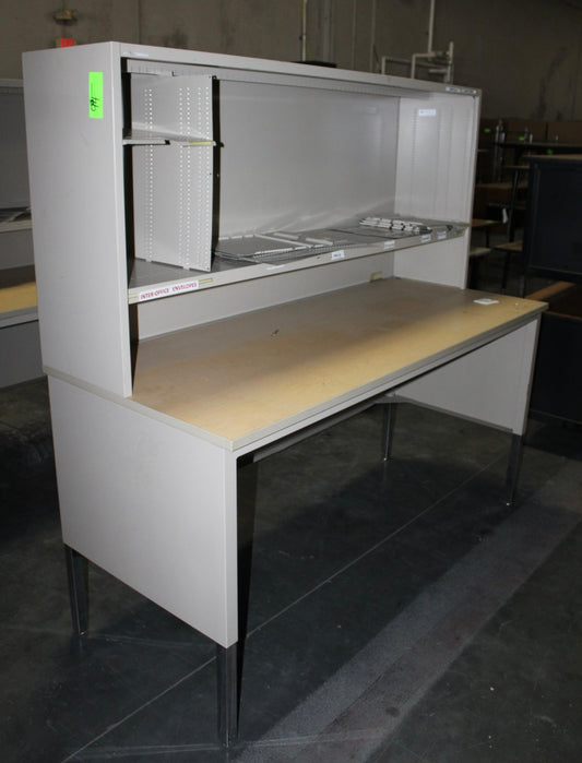 Pitney Bowes desk with an overhead mailroom component