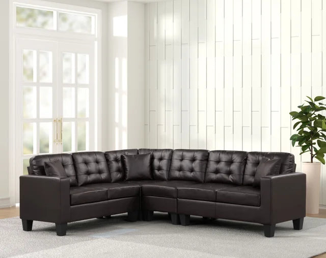 Logan Espresso - Reversible Sectional 107 (Leather Gel)