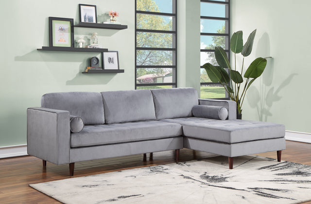 Roxy Velvet Silver Sectional 101