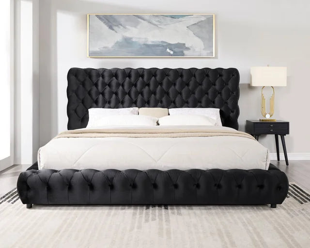 Dream Black Velvet Bed Queen and King