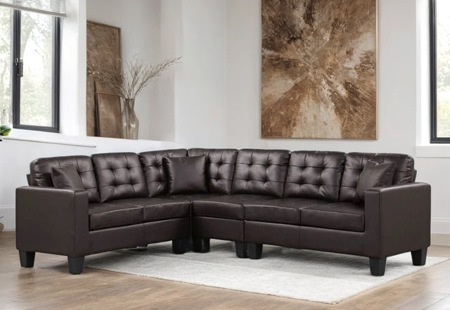Logan Espresso - Reversible Sectional 107 (Leather Gel)