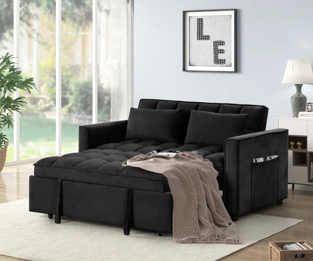 Relax Black Sleeper Sofa Luxurious Seating and Sleeping Functionality