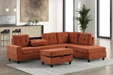 Heights Reversible Sectional and Storage Ottoman Set (Sold as Set Only) Rust