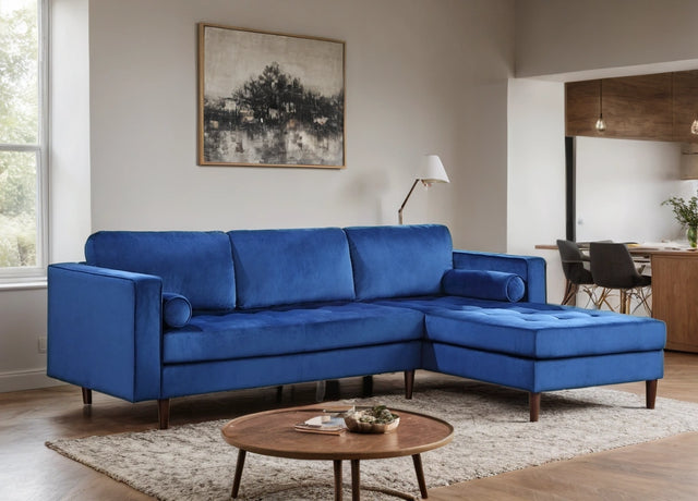 Roxy Blue Velvet Sectional 101