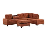 Heights Reversible Sectional and Storage Ottoman Set (Sold as Set Only) Rust